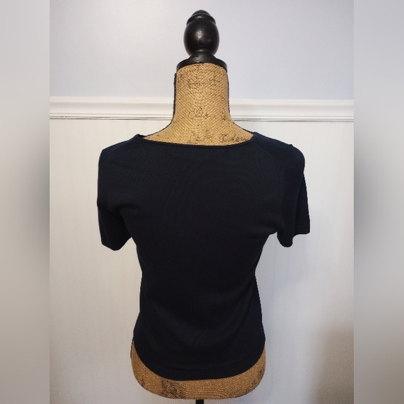 Brooks Brothers Silk Cardigan Twin Sweater Set Women's Navy Blue Button Sz Small - Picture 8 of 11